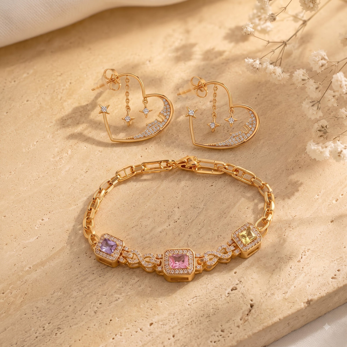 Starlight Earrings & Pastelle Bracelet