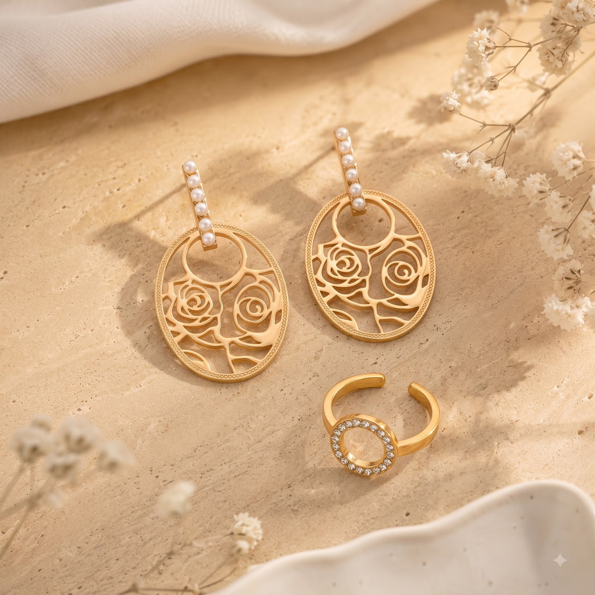 Rosabelle Earrings & Loop Ring