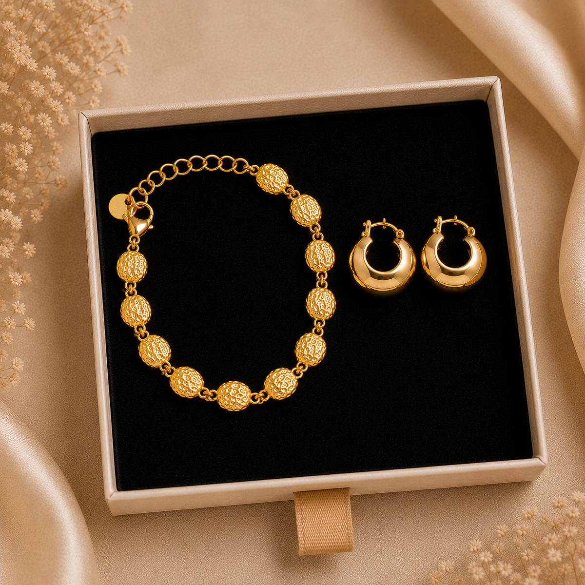 Rosette Bracelet & Sovereign Earrings 2