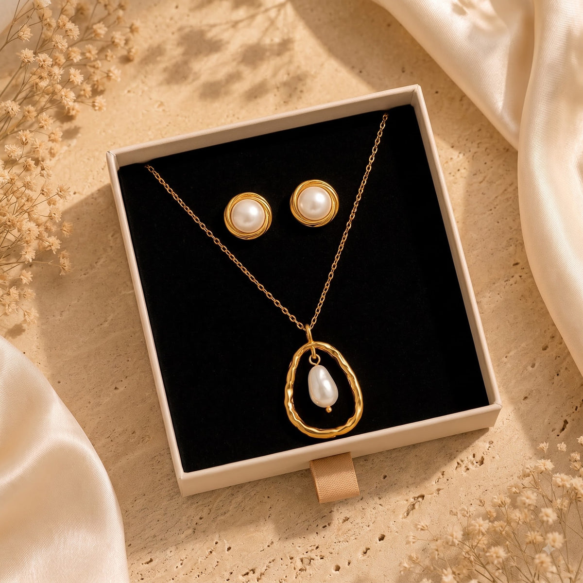 Liora Necklace - Pearl Medallion