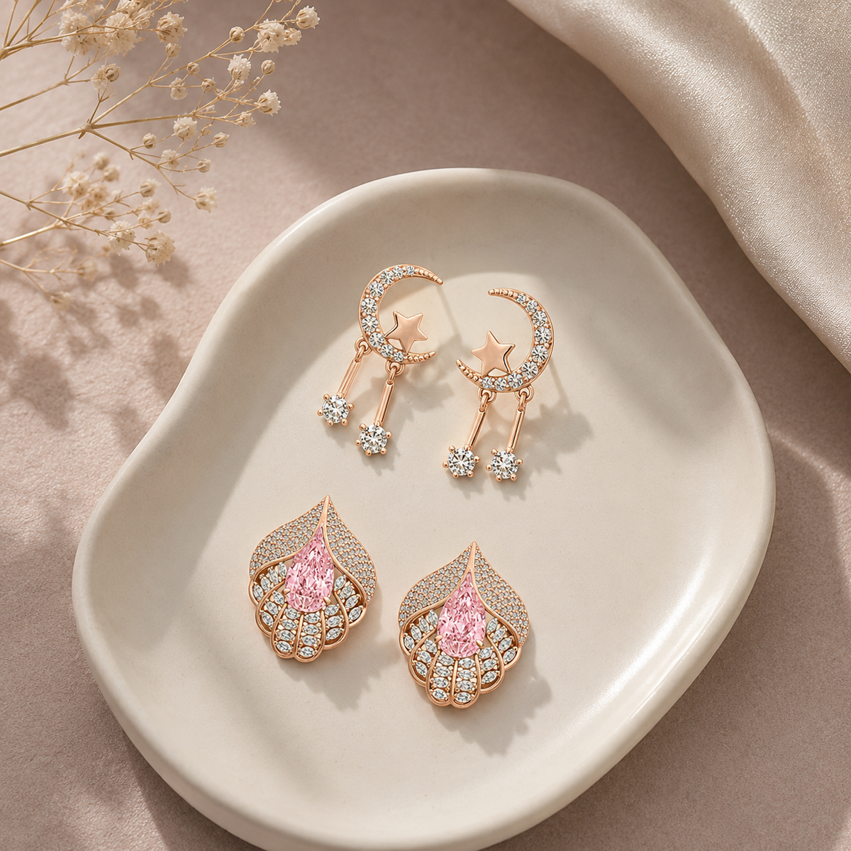Moonstruck Earrings & Blush Hour Earrings 2