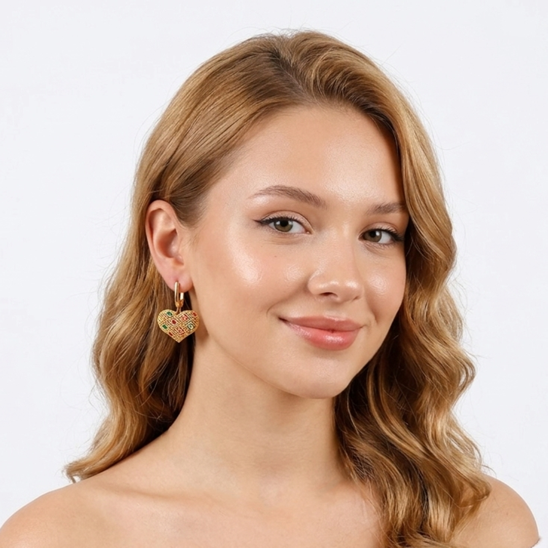 Mosaic Heart Earrings