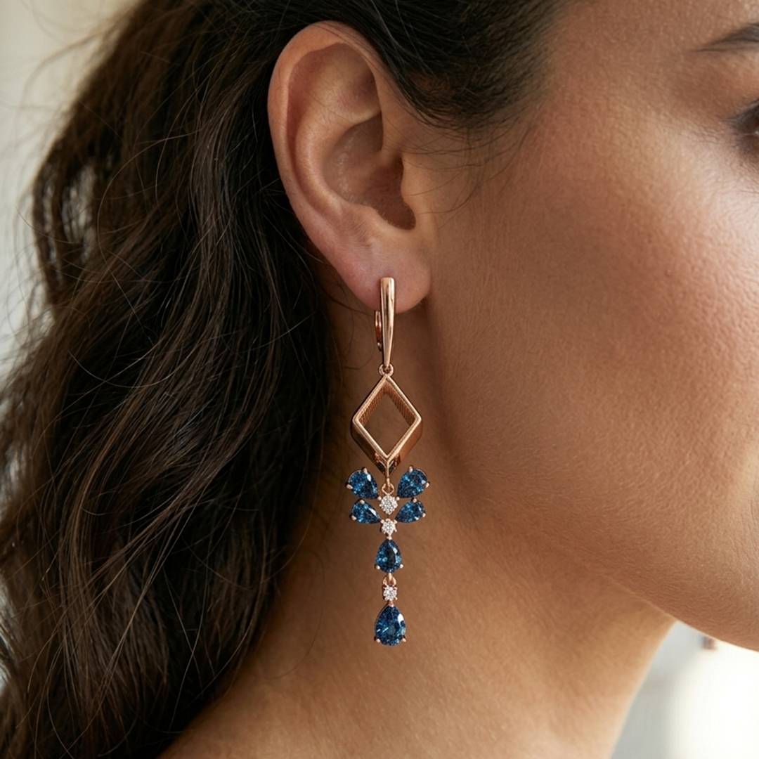 Midnight Drop Navy blue Earrings