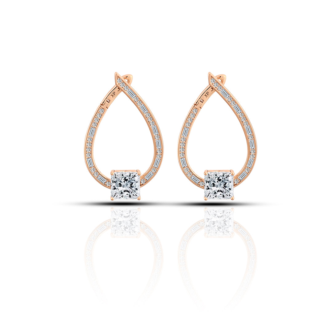 Golden Dew White Earrings