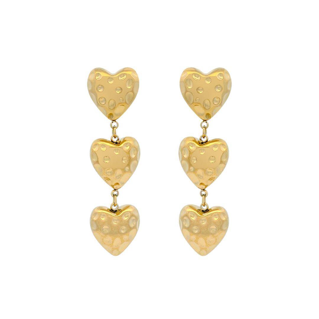 Gold Heartbeat Earrings