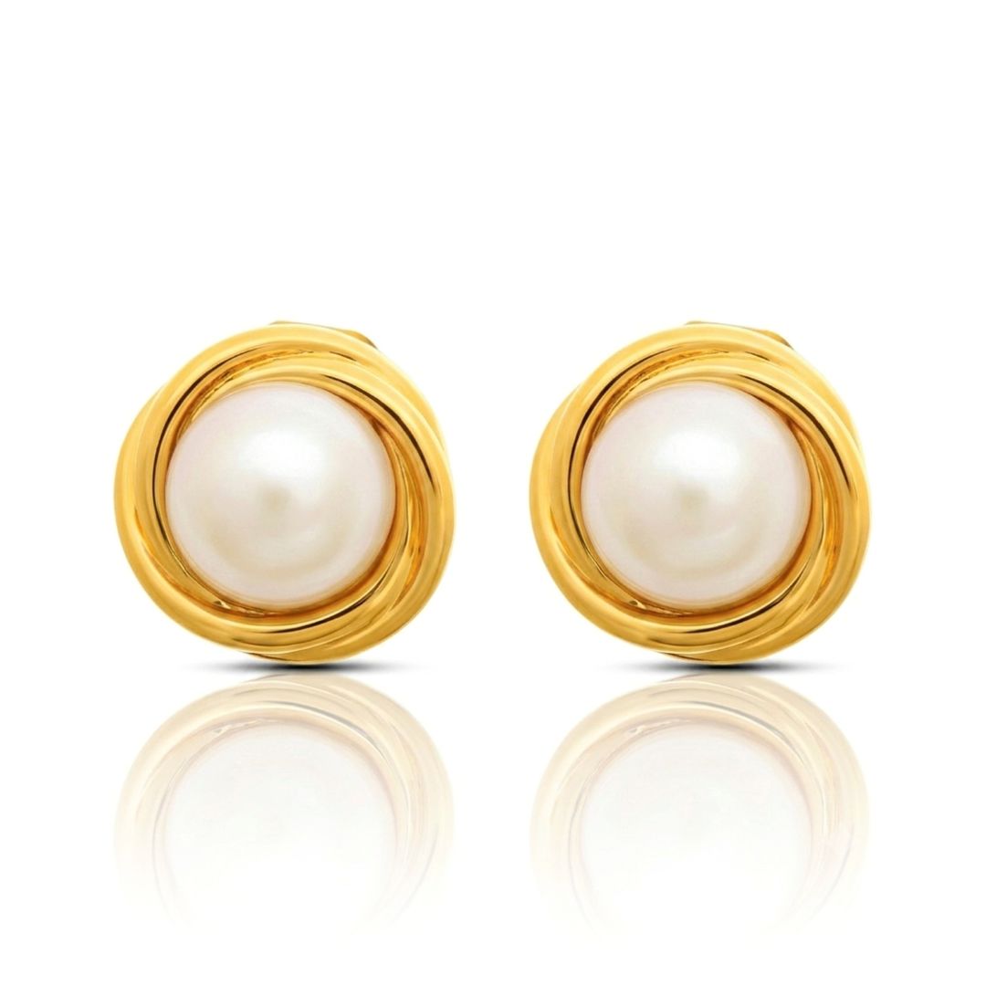 Pearl Medallion Earrings