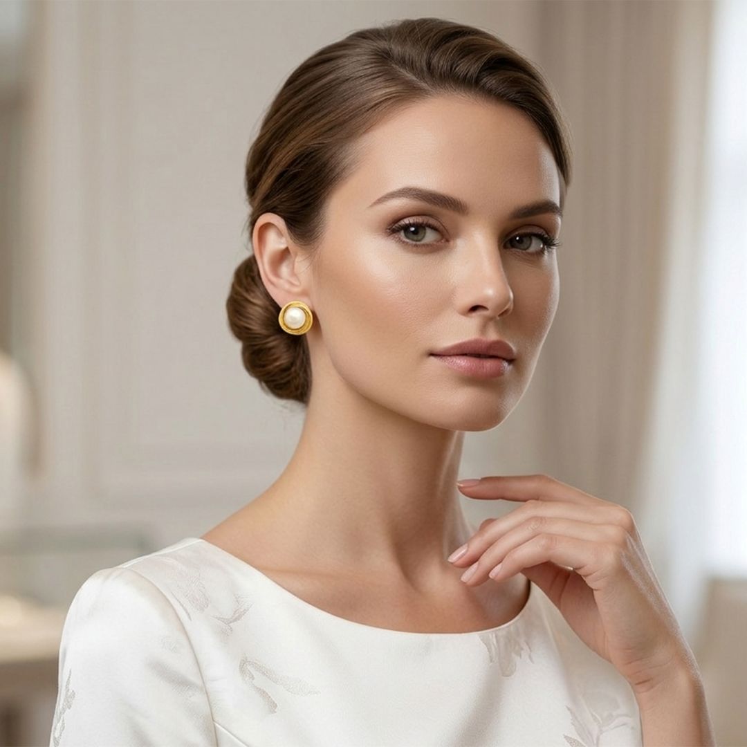 Pearl Medallion Earrings